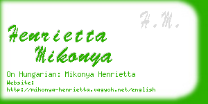 henrietta mikonya business card